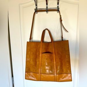 Fossil Carman Embossed Leather Tote Bag